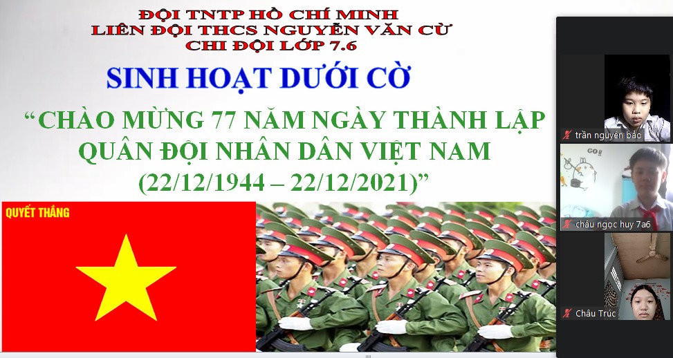 Sinh hoạt truyền thống Ngày thành lập Quân đội nhân dân Việt Nam 22/12/2021