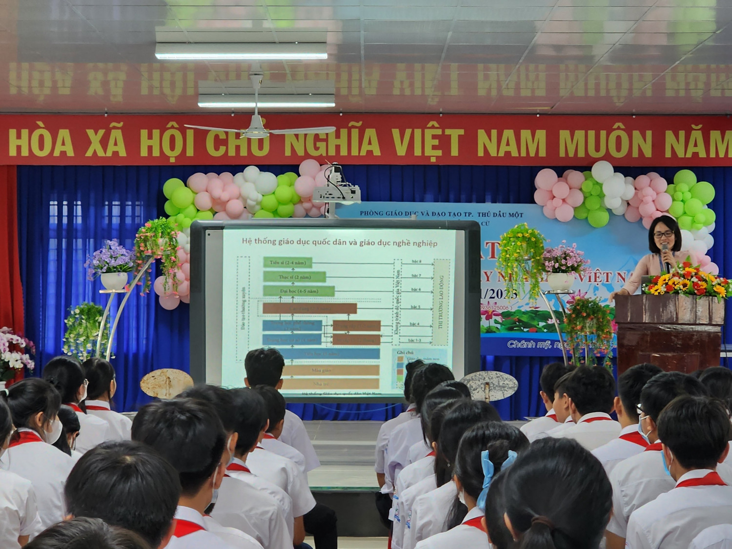 Sinh hoạt hướng nghiệp cho học sinh khối 9 trường THCS Nguyễn Văn Cừ năm học 2023-2024