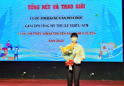 Tham dự lễ tổng kết cuộc thi thiếu nhi kể chuyện sách, giải thưởng Mỹ thuật tỉnh Bình Dương năm 2021