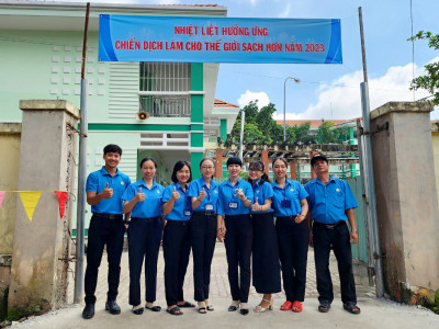 Trường THCS Nguyễn Văn Cừ hưởng ứng Chiến dịch làm cho thế giới sạch hơn trên địa bàn thành phố Thủ Dầu Một năm 2023