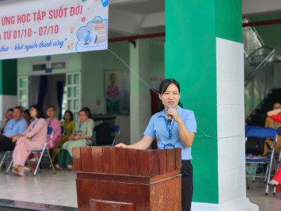 Cô Nguyễn Thị Kim Tuyến - Nhân viên y tế trường THCS Nguyễn Văn Cừ