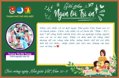 Chi đoàn THCS Nguyễn Văn Cừ tham gia "Gửi gắm Ngàn lời tri Ân" - Chuỗi hoạt động chào mừng ngày Nhà giáo Việt Nam 20/11/2024