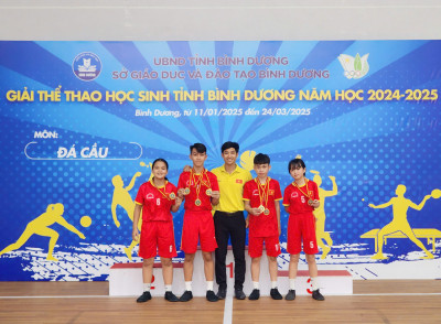 Tham gia thi đấu môn Đá cầu và đạt thành tích xuất sắc tại Giải thể thao học sinh tỉnh Bình Dương năm học 2024-2025